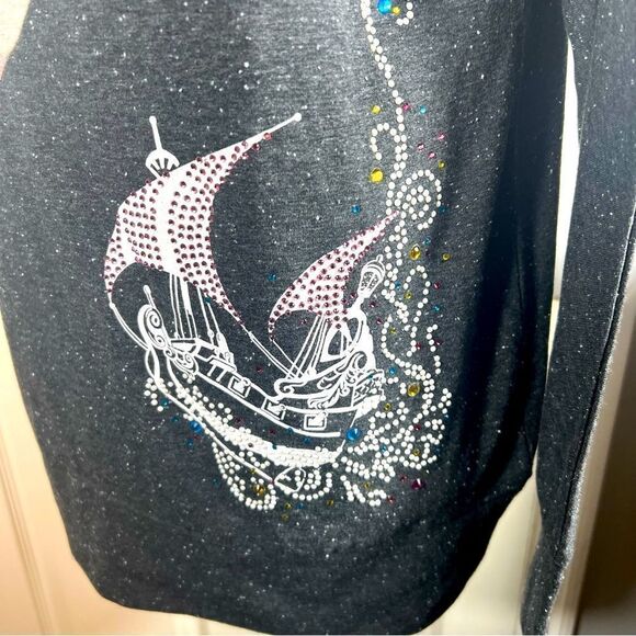 Rare! Disney Parks Peter pans London to Neverland Embellished Turtleneck Top - Picture 10 of 11